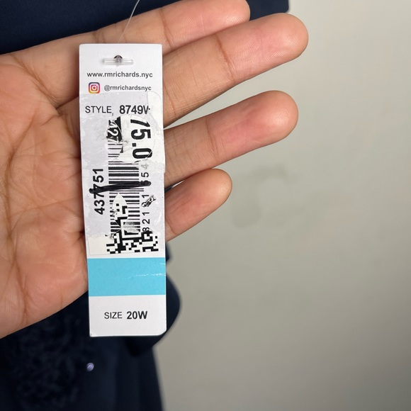 R&M Richards 8749W Blue Short Plus Size Mother Of The Bride Size 20W NWT - Picture 9 of 12